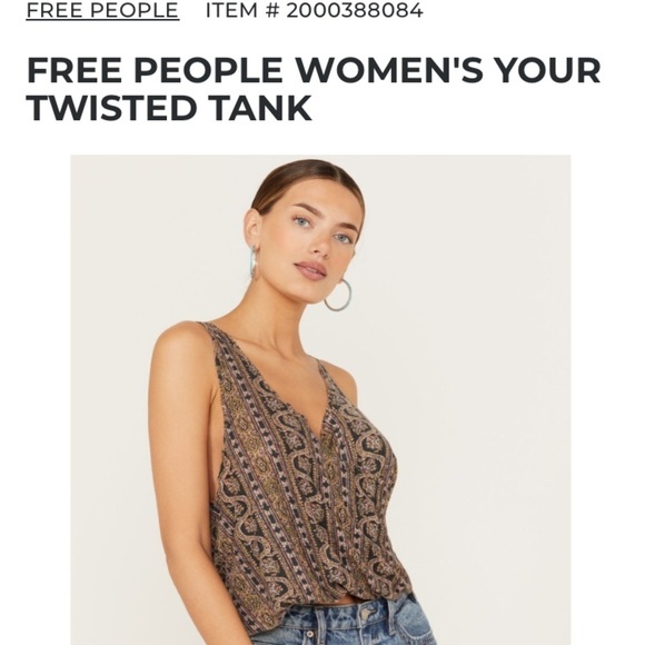 We the Free Women's Your Twisted Crop Tank Multicolor Brown Black Top New medium - Picture 3 of 14